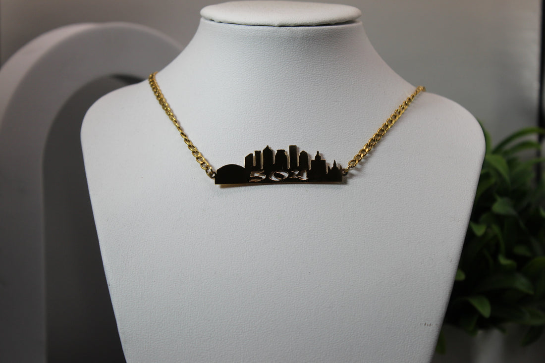 New Orleans 504 Skyline Necklace