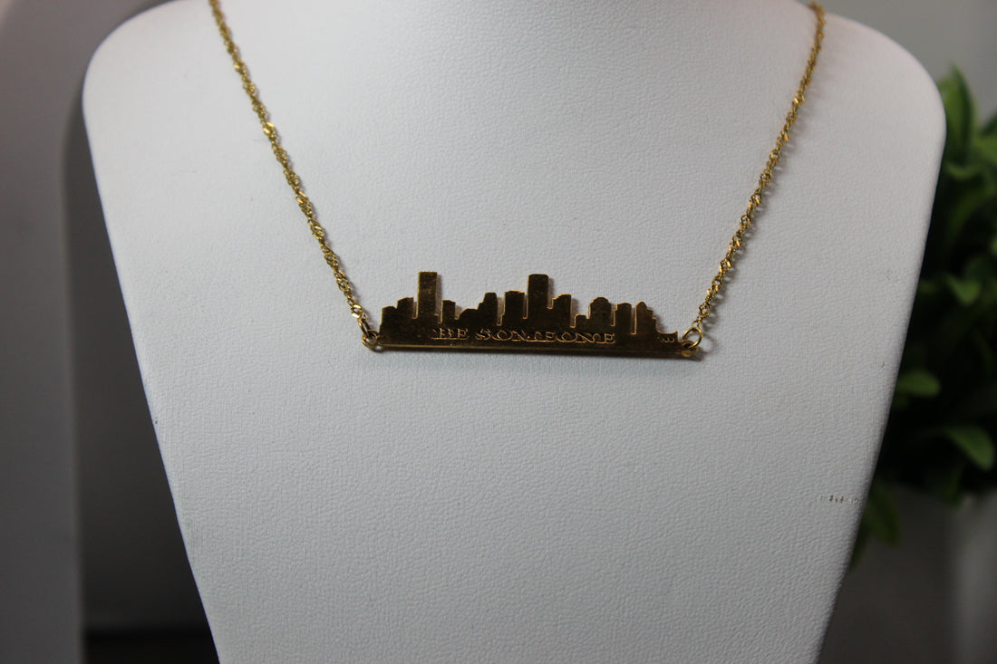 Houston Be Someone Skyline Necklace